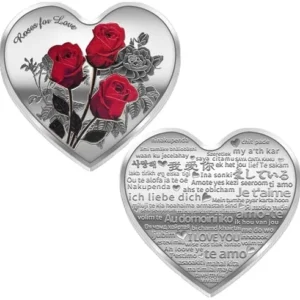 Rose Heart-Shaped Commemorative Coin