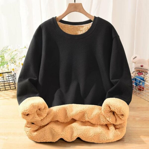 Unisex Casual Cotton Round Neck Sweatshirt Fleece Sweater