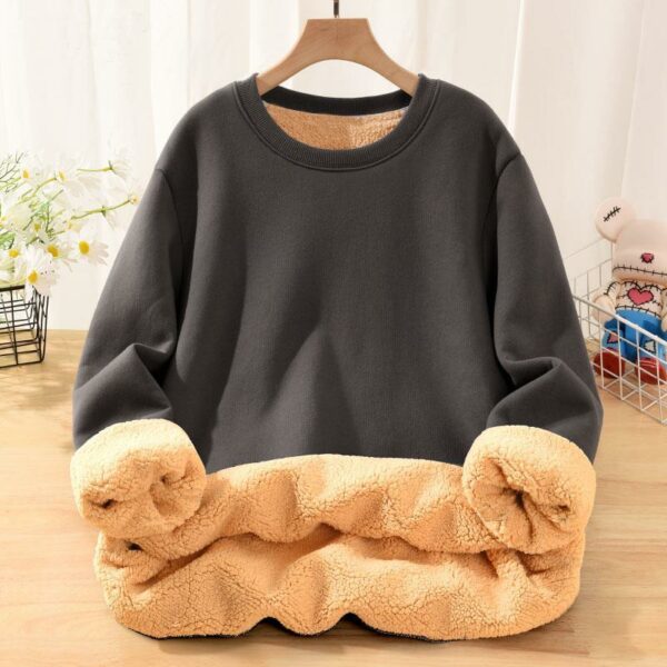 Unisex Casual Cotton Round Neck Sweatshirt Fleece Sweater