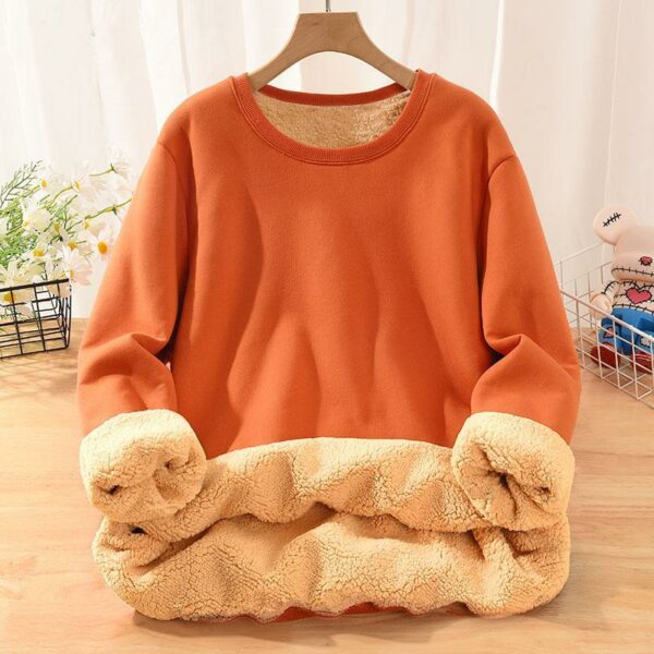 Unisex Casual Cotton Round Neck Sweatshirt Fleece Sweater