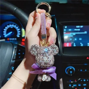 Bling Cute Bear Keychain