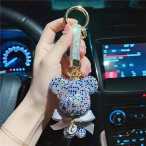 Bling Cute Bear Keychain