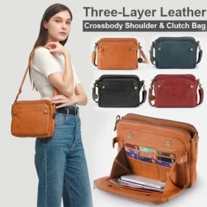 Crossbody Leather Shoulder Bags and Clutches