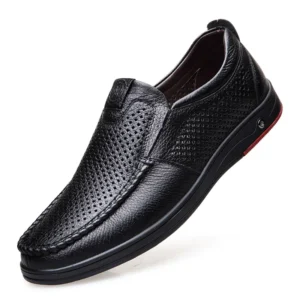 DRESSYE Mens Genuine Leather Soft Insole Casual Business Slip On Loafers