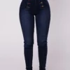 Double Breasted High Waist Skinny Jeans