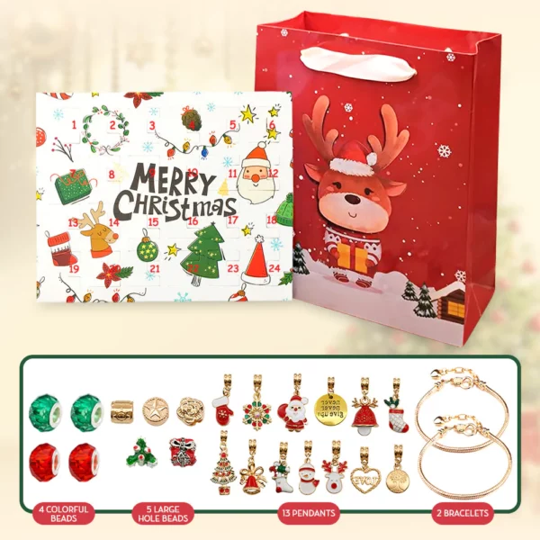 Golden Christmas Advent Calendars Accessories Set