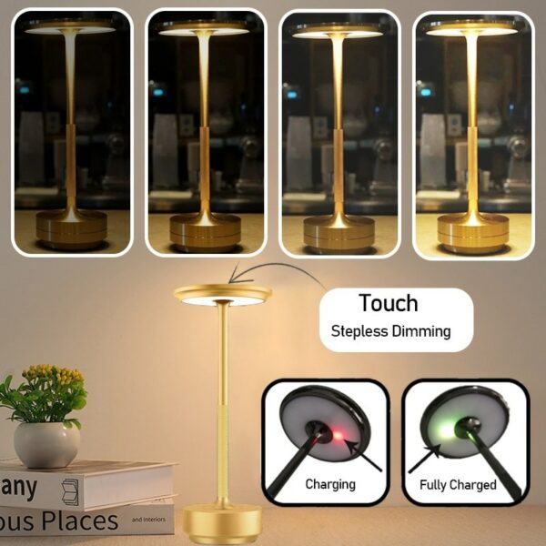 Metallic Cordless Table Lamp