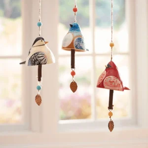 New Cardinal Ceramic Bird Song Bell