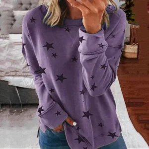 Oversized Long Sleeve Star T-Shirt