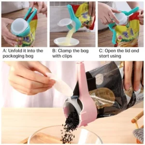 Seal Pour Food Storage Bag Clip