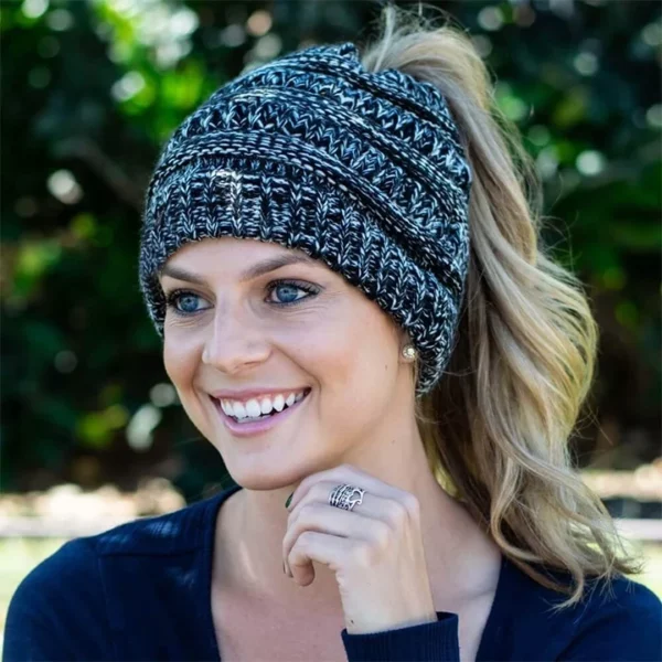 Soft Knit Ponytail Beanie