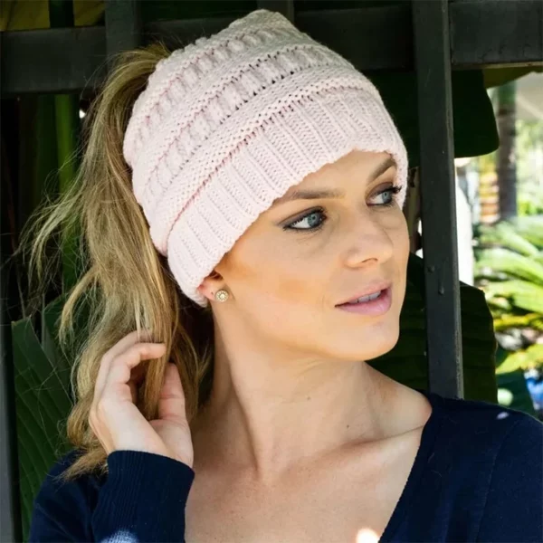 Soft Knit Ponytail Beanie