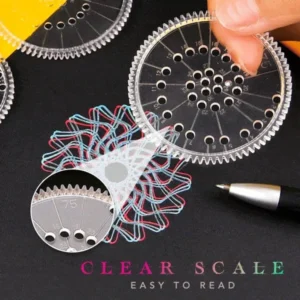 Spiral Art Clear Gear Geometric Ruler (22PCS)