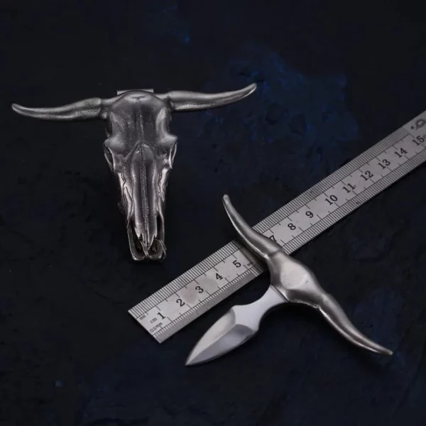 Tactical Stainless Steel Bull Headgear Belt Buckle