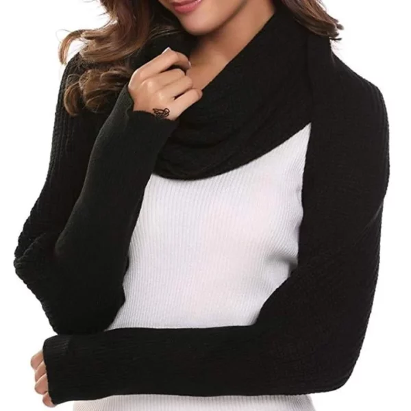 Trendy Knitted Sweater-Scarf With Sleeves