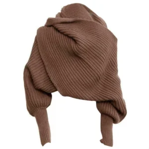 Trendy Knitted Sweater-Scarf With Sleeves