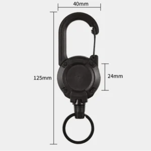 Outdoor Automatic Retractable Wire Rope Luya Tactical Keychain