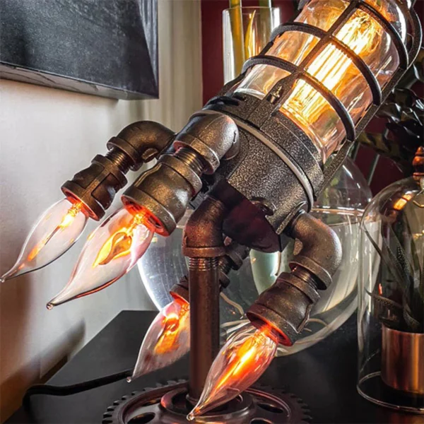 Steampunk Rocket Lamp