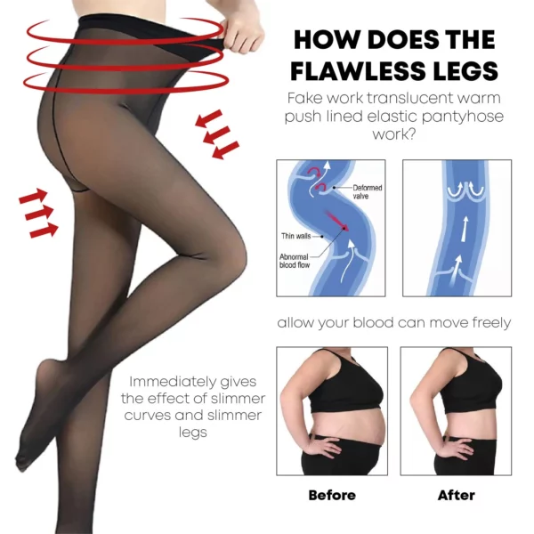 Thermal Fleece Lined Fake Translucent Pantyhose