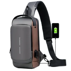 USB Charging Sport Sling Anti-Theft Shoulder Bag