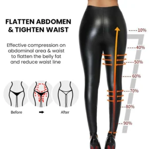 UltraLEAN BodyShaper Compression LeatherLegging Pants