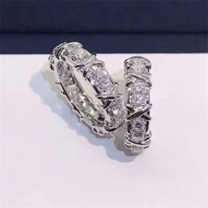 Magnetic Zircon Shaping CROSS FULL MOISSANITE DIAMOND RING