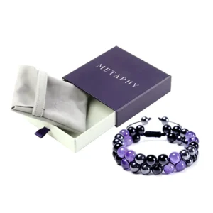 Metaphy DoubleAmethyst Beaded Bracelet