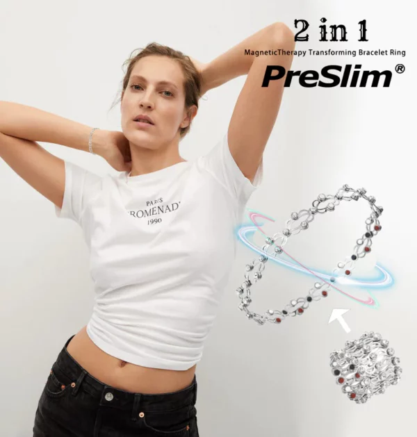 PreSlim 2 in 1 Adjustable MagneticTherapy Transforming Bracelet Ring