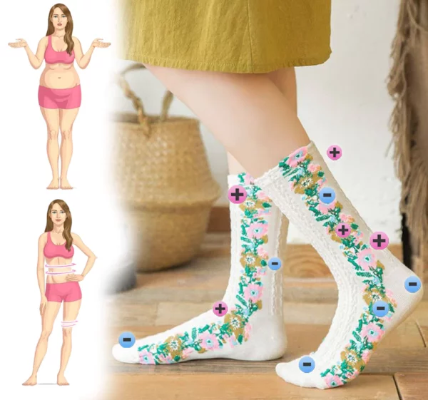 IonFit™ Lymphatic Detoxification Selfheating Floral Socks