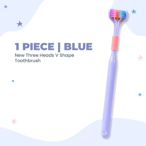 New Three Heads V Shape Toothbrush