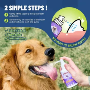 PetClean™ Teeth Cleaning Spray for Dogs & Cats, Eliminate Bad Breath, Targets Tartar & Plaque, Without Brushing