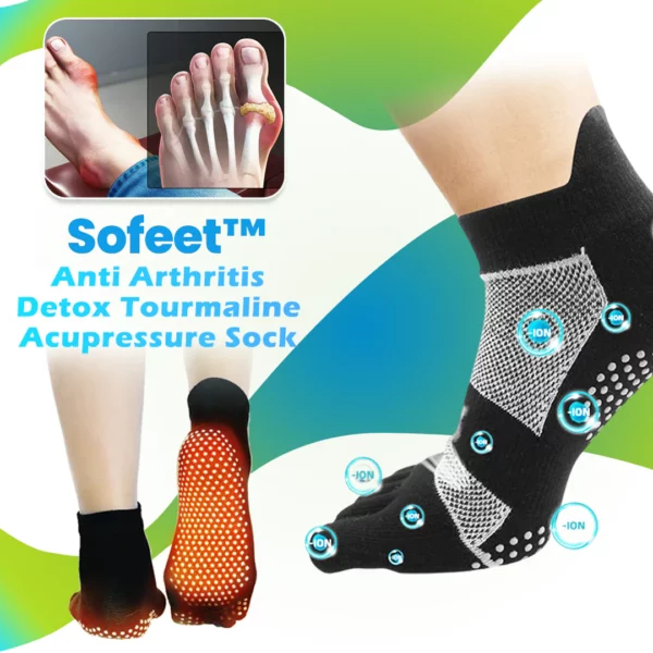 Anti Arthritis Detox Tourmaline Acupressure Sock - Image 2