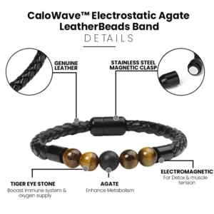 CaloWave™ Electrostatic Agate LeatherBeads Band