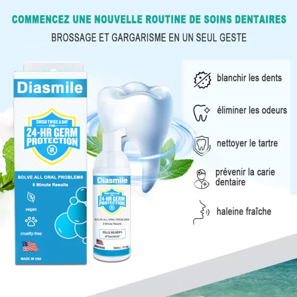 Diasimle™ Mousse Blanchissante Super Pure à base de Plantes pour la Réparation des Dents et de la Bouche - Image 3