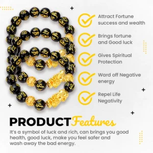 FengShui Pi Xiu Obsidian Bracelet