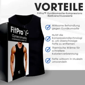 FitPro™ Gynäkomastie-Kompressions-Reißverschlussweste