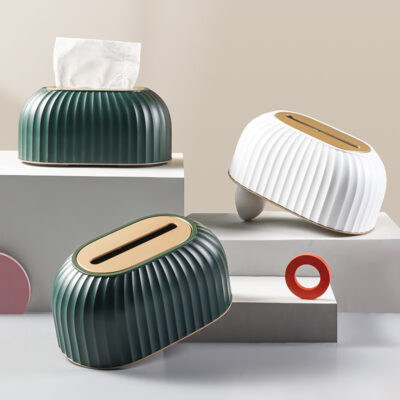 Nordic Striped Tissue Box Holder
