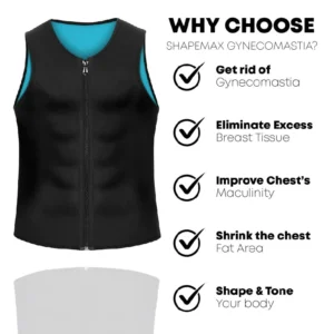 SHAPEMAX Gynecomastia Compression Zipper Vest