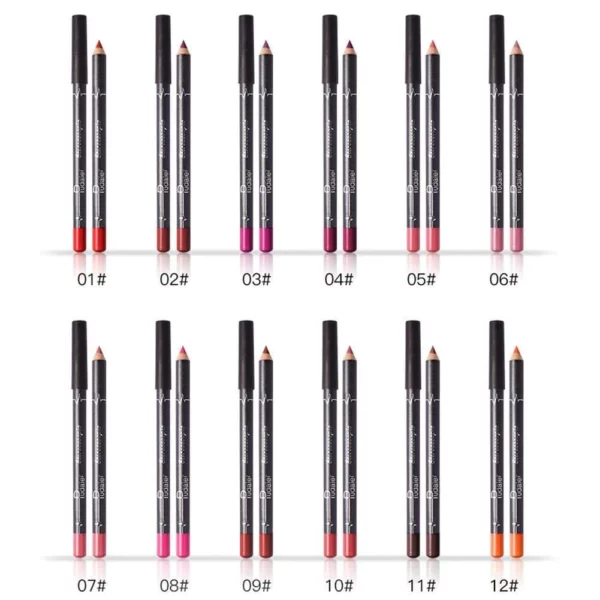 12 Colors Lip Liner Pencil Waterproof Non-Marking - Image 4