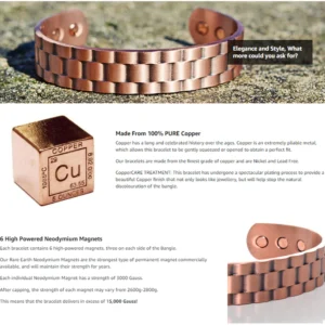 CC™ Pure Copper Super Magnetic Therapy Bio Negative Ion Bracelet