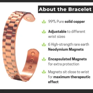 CC™ Pure Copper Super Magnetic Therapy Bio Negative Ion Bracelet