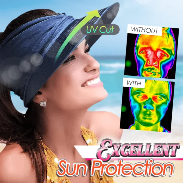 Summer Sun Visor Ponytail Hat - Image 2