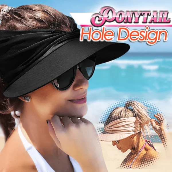 Summer Sun Visor Ponytail Hat - Image 3