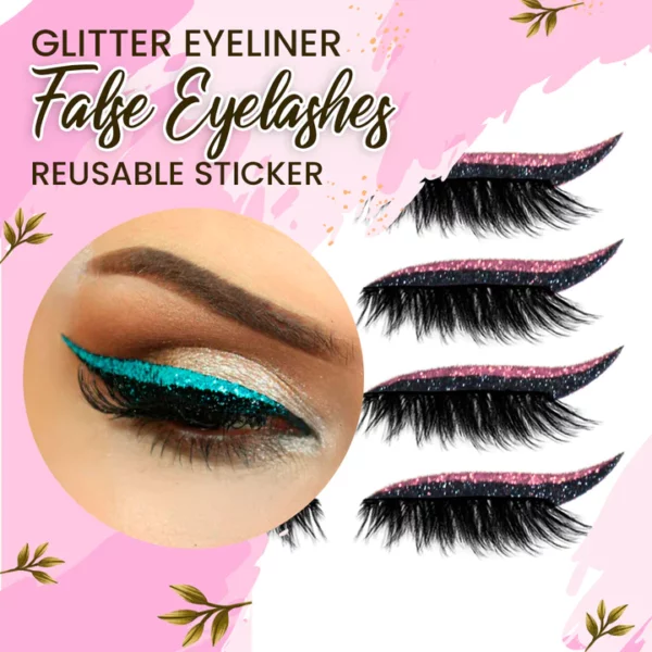 Glitter Eyeliner False Eyelashes Reusable Sticker