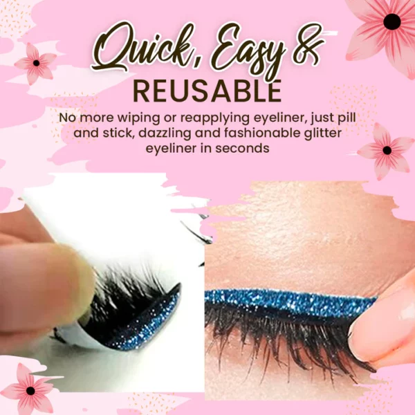 Glitter Eyeliner False Eyelashes Reusable Sticker - Image 2