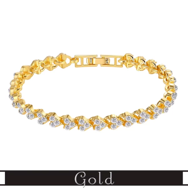 14K Gold Heart Diamond Bracelets - Image 5