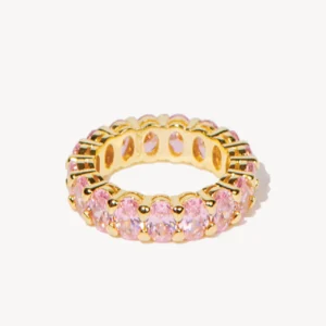 Iconic Nina Gold Ring in Pink Crystal