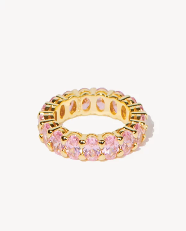 Iconic Nina Gold Ring in Pink Crystal