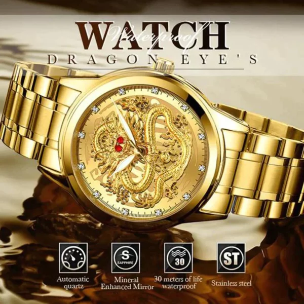 Fashionable Golden Dragon Watch