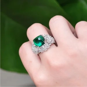 MysticAura™ LuckyAura Emerald Crystal S925 silver Ring